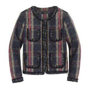 J Crew Quilted Lady Jacket in Stewart Tartan Plaid Sz 2 - Worn once